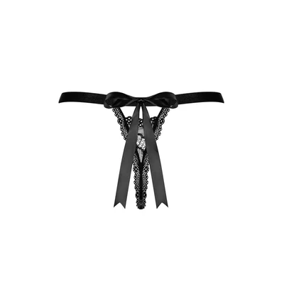 Crne čipkaste tanga gaćice L/XL veličine OBSES01828
