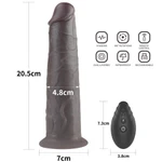 Crni vibrator sa rotacijom i daljinskim upravljanjem LVTOY00633