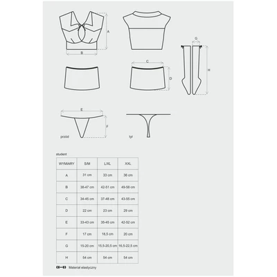Erotski kostim studentkinje S/M veličine OBSES00851