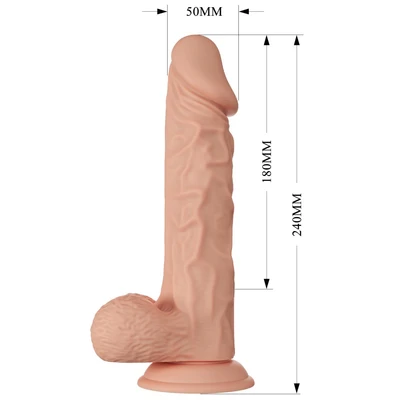 Penis vibro dildo 24cm sa rastegljivom kožicom DEBRA01571