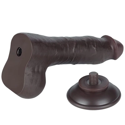 Realistični crni dildo sa pomerivom kožicom 21cm LVTOY00743