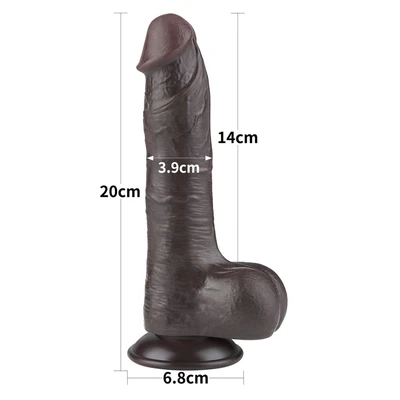 Realistični crni dildo sa pomerivom kožicom 21cm LVTOY00743