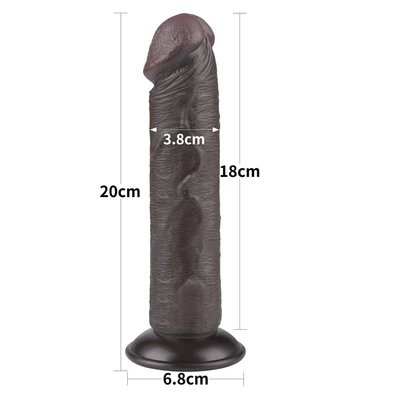 Realistični crni dildo sa pomerivom kožicom 21cm LVTOY00744