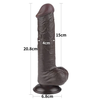Realistični crni dildo sa pomerivom kožicom 21cm LVTOY00745
