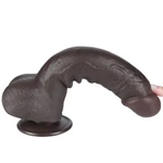 Realistični crni dildo sa pomerivom kožicom 24cm LVTOY00749