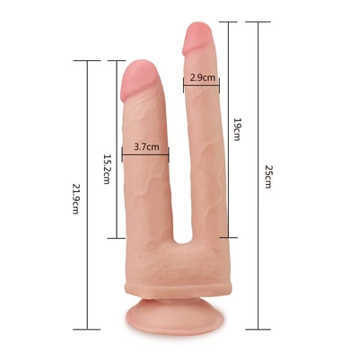 Realistični dildo za duplu penetraciju LVTOY00288