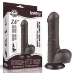 Realistični neobrezani crni dildo sa pomerivom kožicom 18cm LVTOY00739