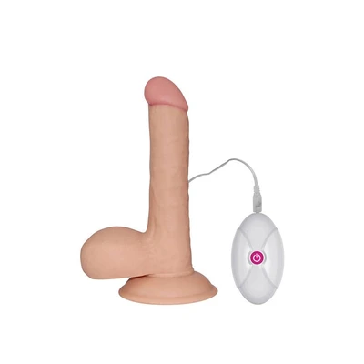 Realistični vibro dildo 17cm sa vakuum postoljem LVTOY00148