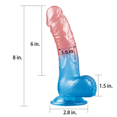 Šareni realistični dildo 20cm LVTOY00416