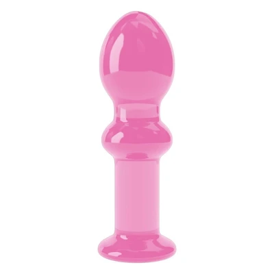 Stakleni analni dildo pink boje 12cm LVTOY00587