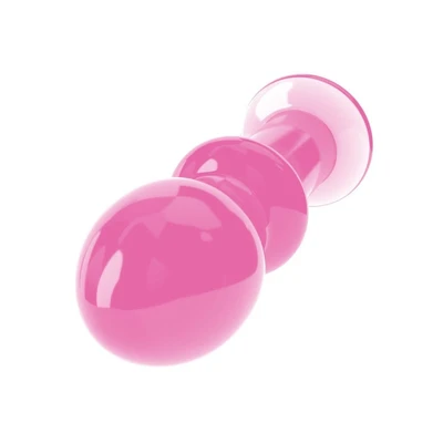 Stakleni analni dildo pink boje 12cm LVTOY00587