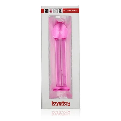 Stakleni pink dildo 16cm LVTOY00232