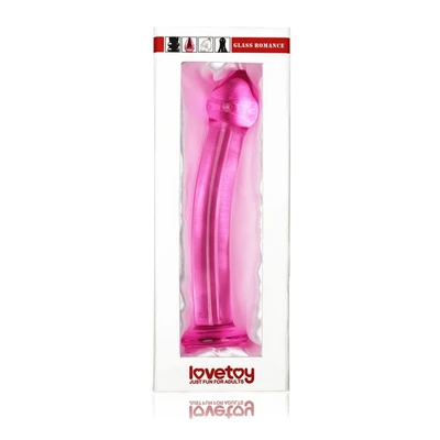 Stakleni pink dildo 16cm LVTOY00235