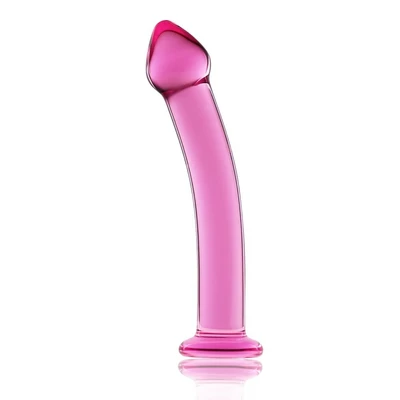 Stakleni pink dildo 16cm LVTOY00235