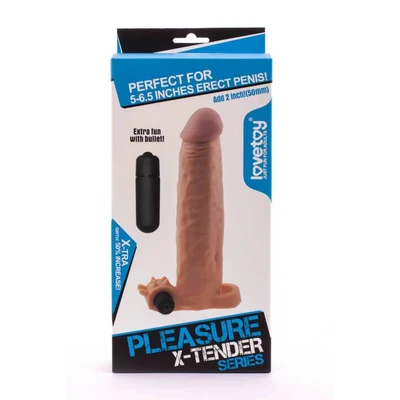 Vibrirajuća navlaka za penis u boji kože 19cm LVTOY00057