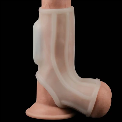 Vibrirajući penis prsten za testise i koren penisa 13cm beli LVTOY00604