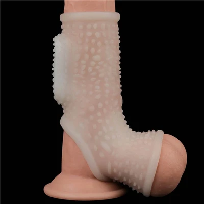 Vibrirajući penis prsten za testise i koren penisa 13cm beli LVTOY00640